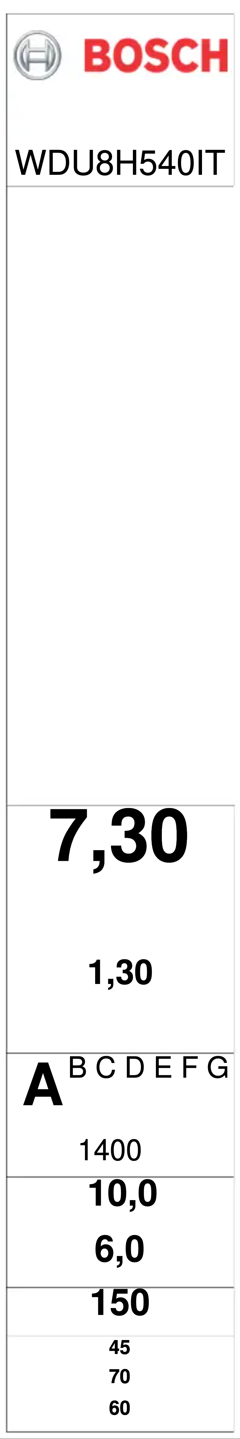 Page 1 of the manual Energy Label Bosch WDU8H540IT