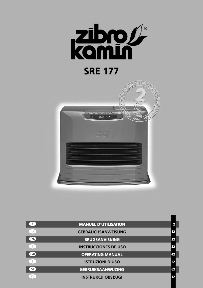 Page n°1 - Manuel utilisateur Zibro SRE 177