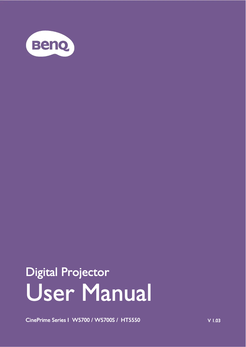 Page 1 de la notice Manuel utilisateur BenQ HT5550