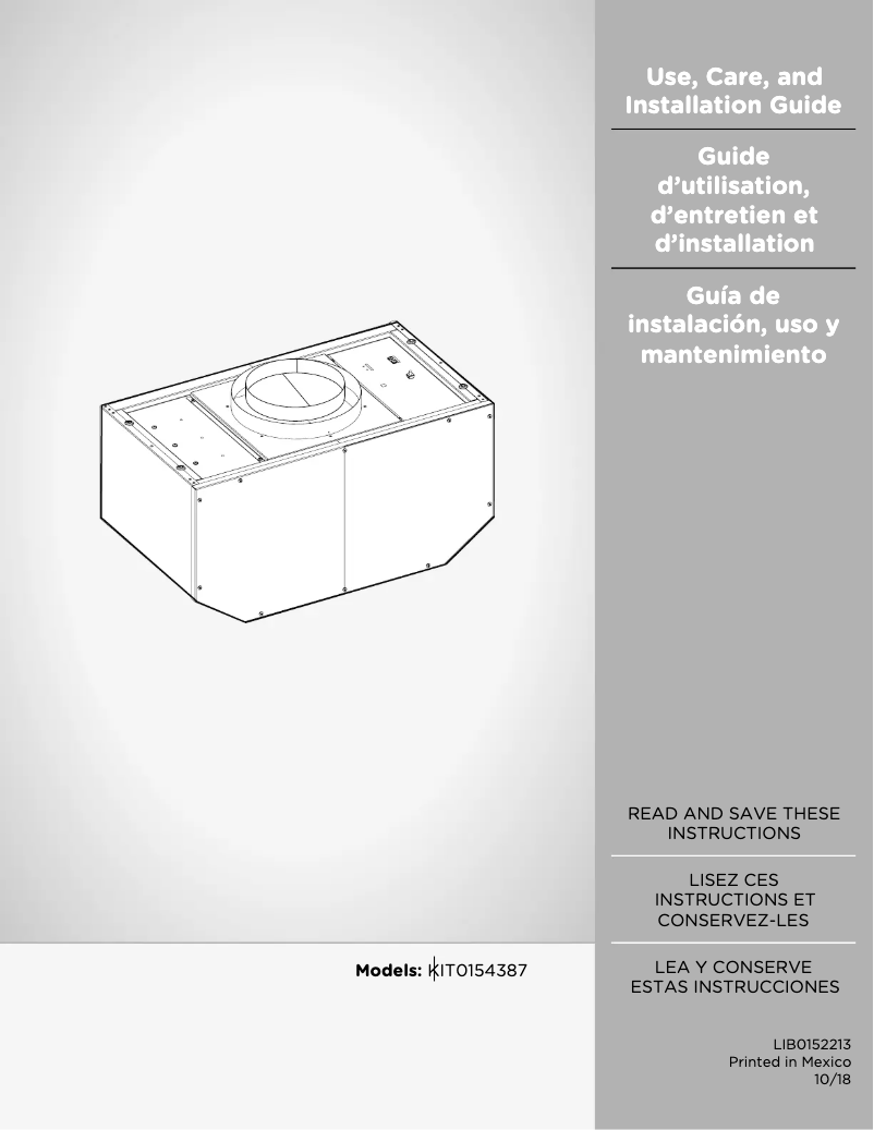 Page 1 de la notice Guide d'installation Elica ECL148S4