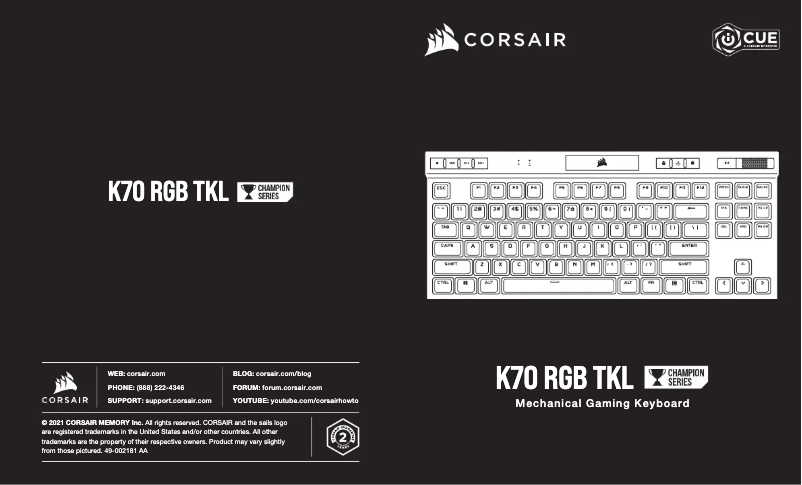 Image de la première page du manuel de l'appareil K70 RGB TLK
