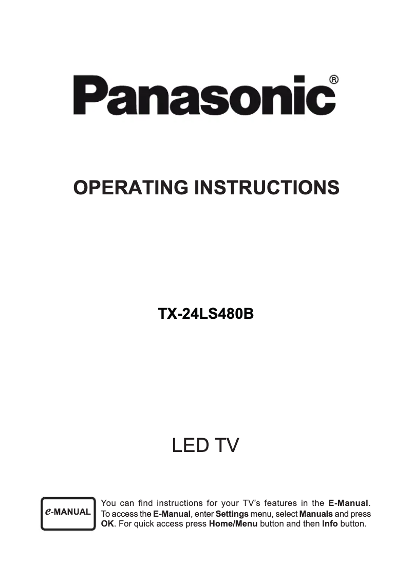 Page 1 de la notice Manuel utilisateur Panasonic TX-24LS480B
