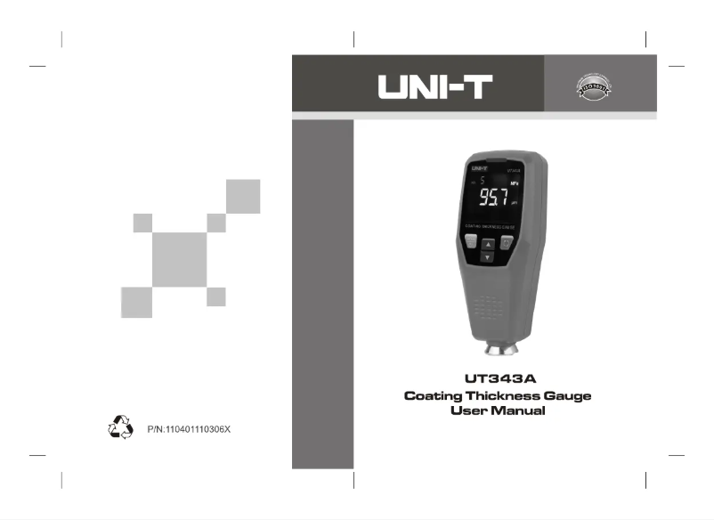 Page 1 de la notice Manuel utilisateur Uni-T UT343A