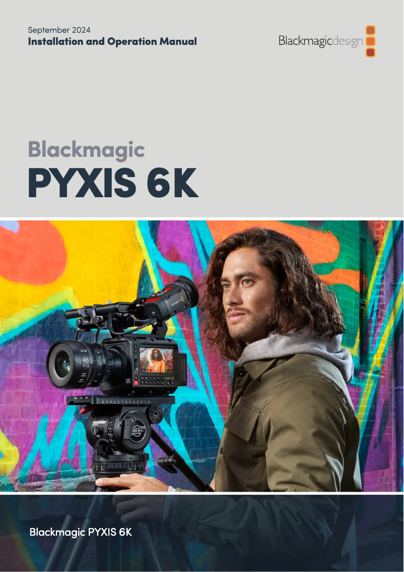Page 1 de la notice Manuel utilisateur Blackmagic Design PYXIS 6K
