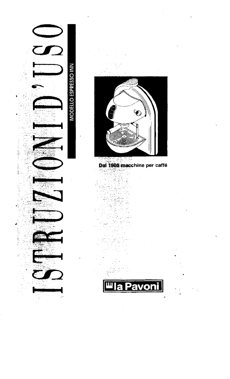 Page 1 de la notice Manuel utilisateur la Pavoni Espresso Inn