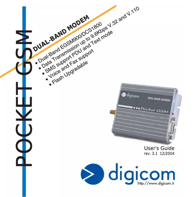 Page n°1 - Manuel utilisateur Digicom Pocket GSM