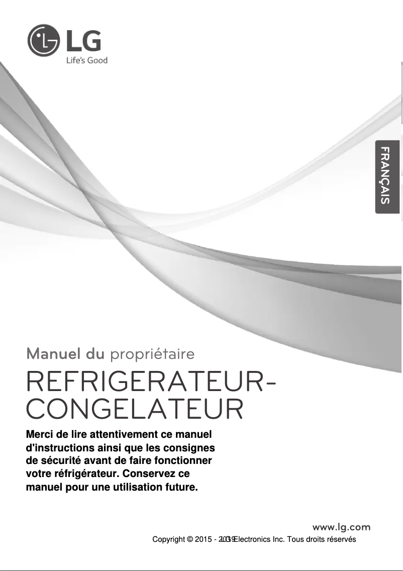 Page 1 de la notice Manuel utilisateur LG GN-C372SQCN