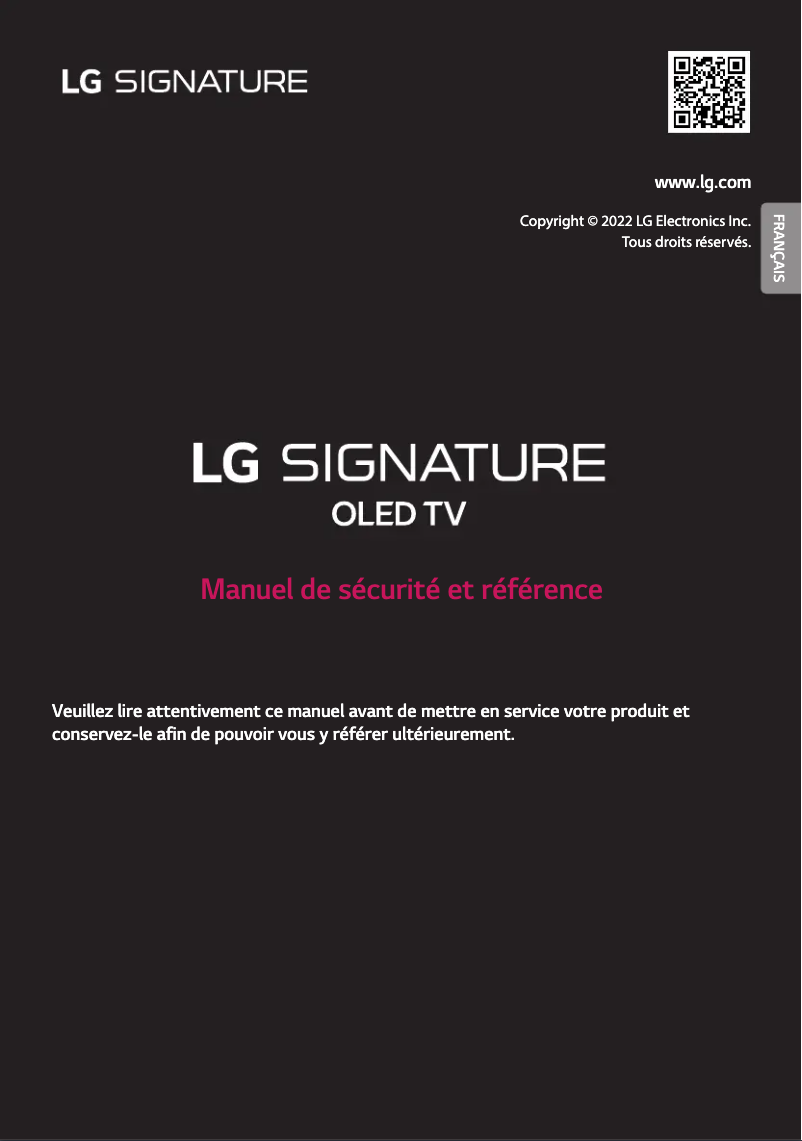 Image de la première page du manuel de l'appareil OLED88Z26LA