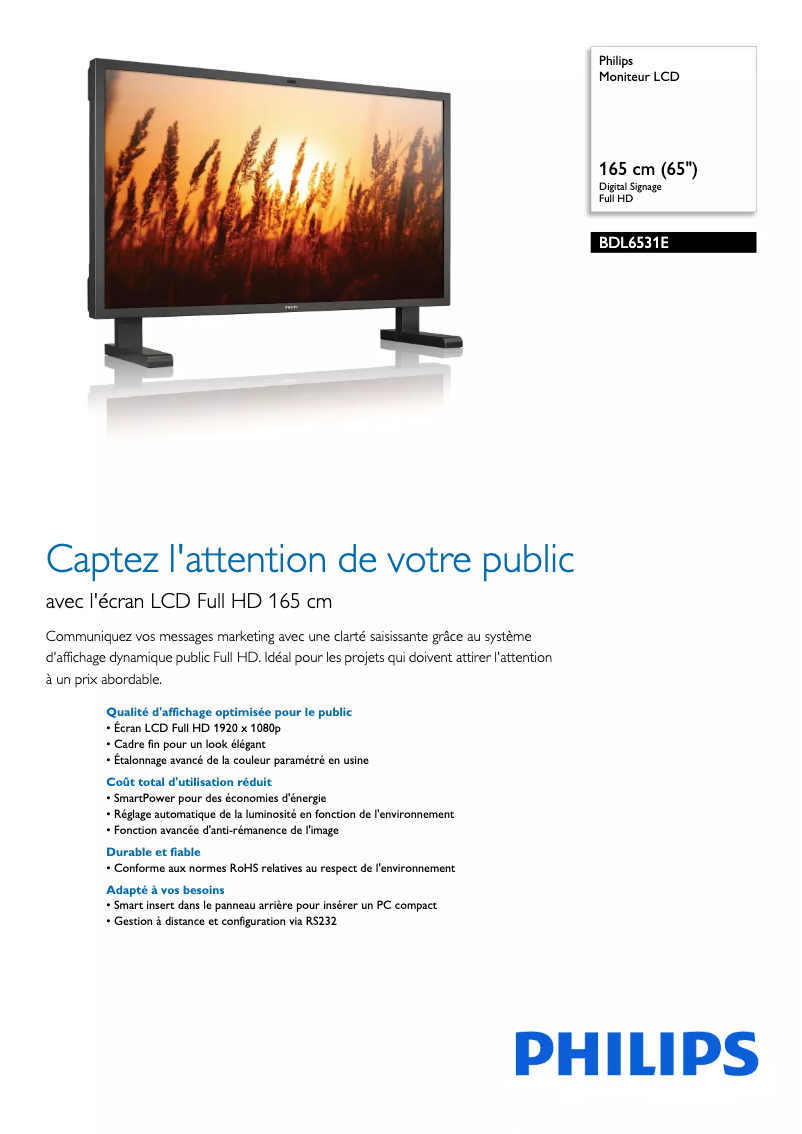 Image de la première page du manuel de l'appareil BDL6531E