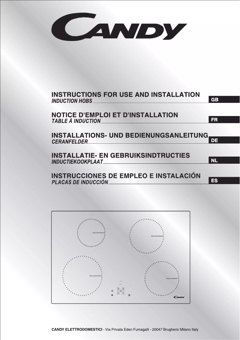 Page 1 de la notice Manuel utilisateur Candy PVI630N