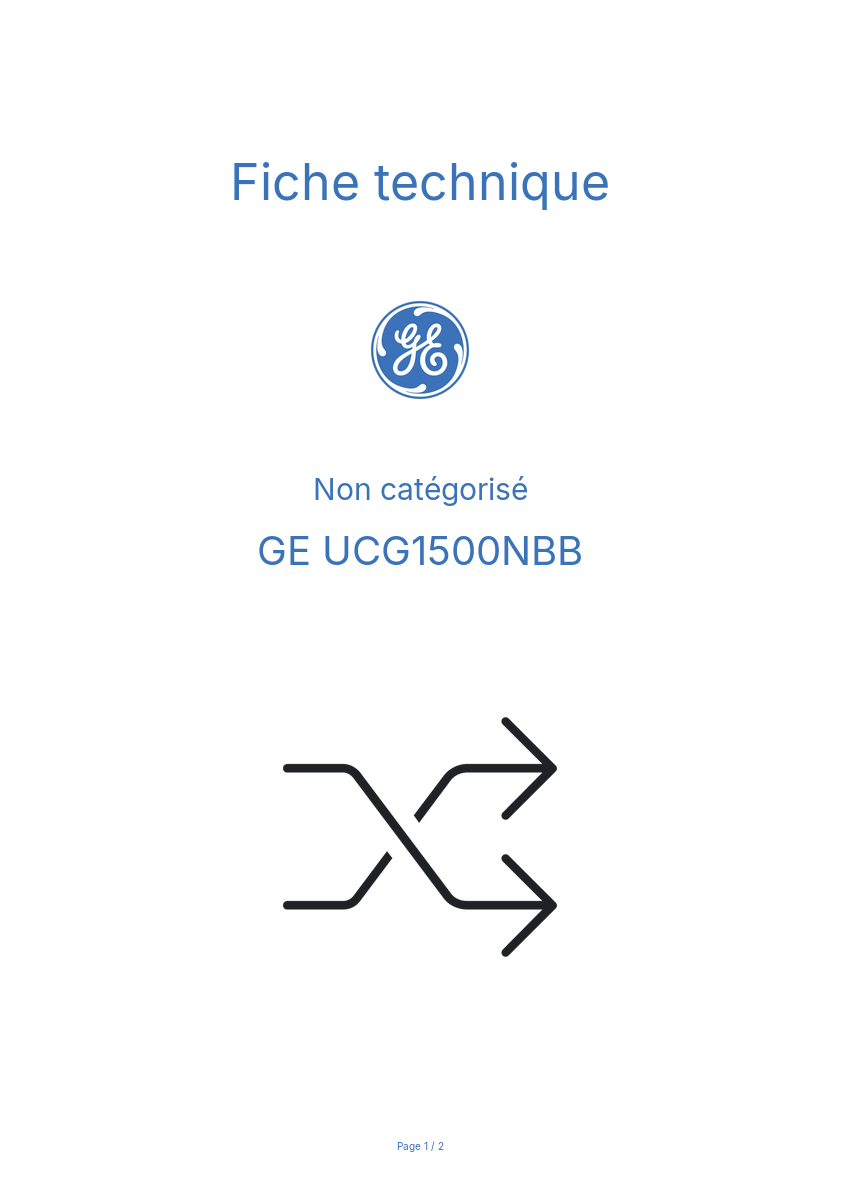Page n°1 - Fiche technique GE UCG1500NBB