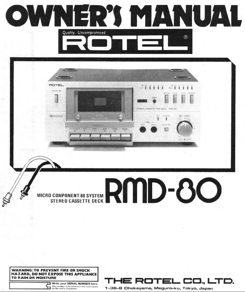 Image de la première page du manuel de l'appareil RMD-80
