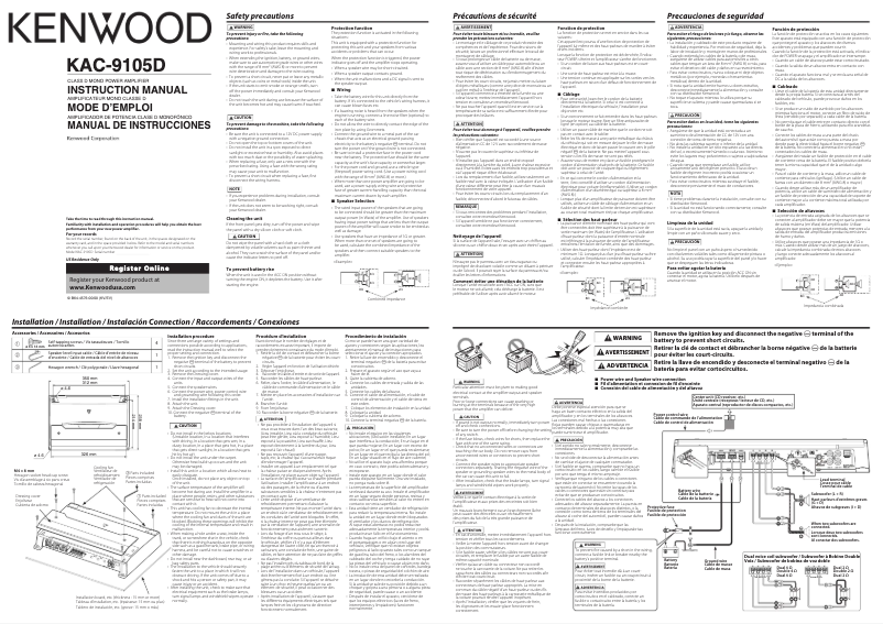 Image de la première page du manuel de l'appareil KAC-9105D
