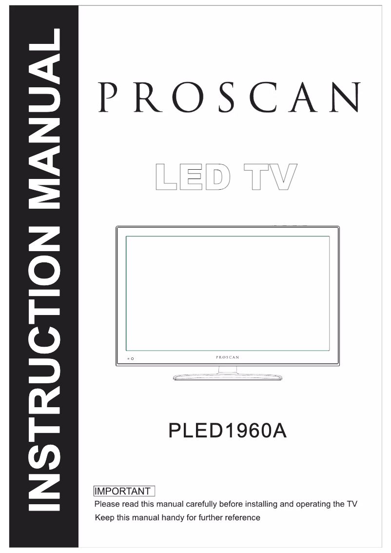 Page n°1 - Manuel utilisateur Curtis Proscan PLED1960A