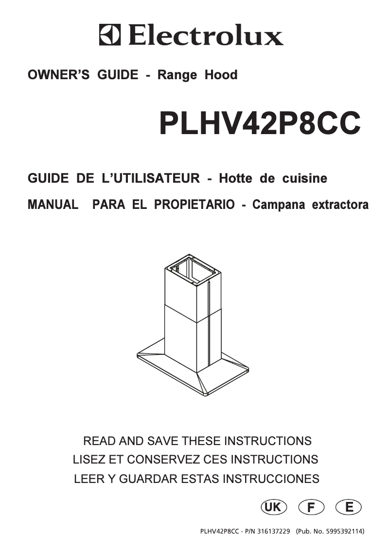 Page 1 de la notice Manuel utilisateur Frigidaire PLHV42P8CC