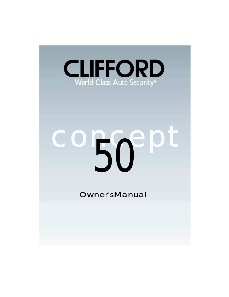 Página 1 del manual Manual de usuario Clifford Concept 50