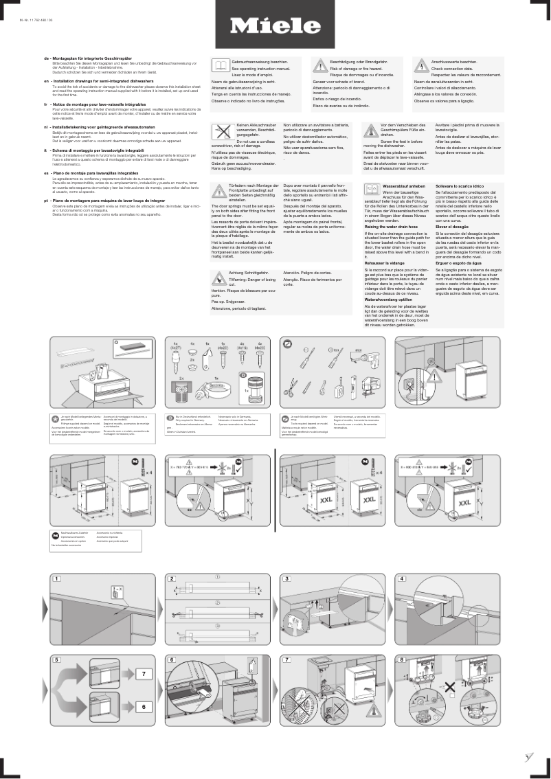 Page n°1 - Instructions / montage Miele PFD 103 SCi XXL