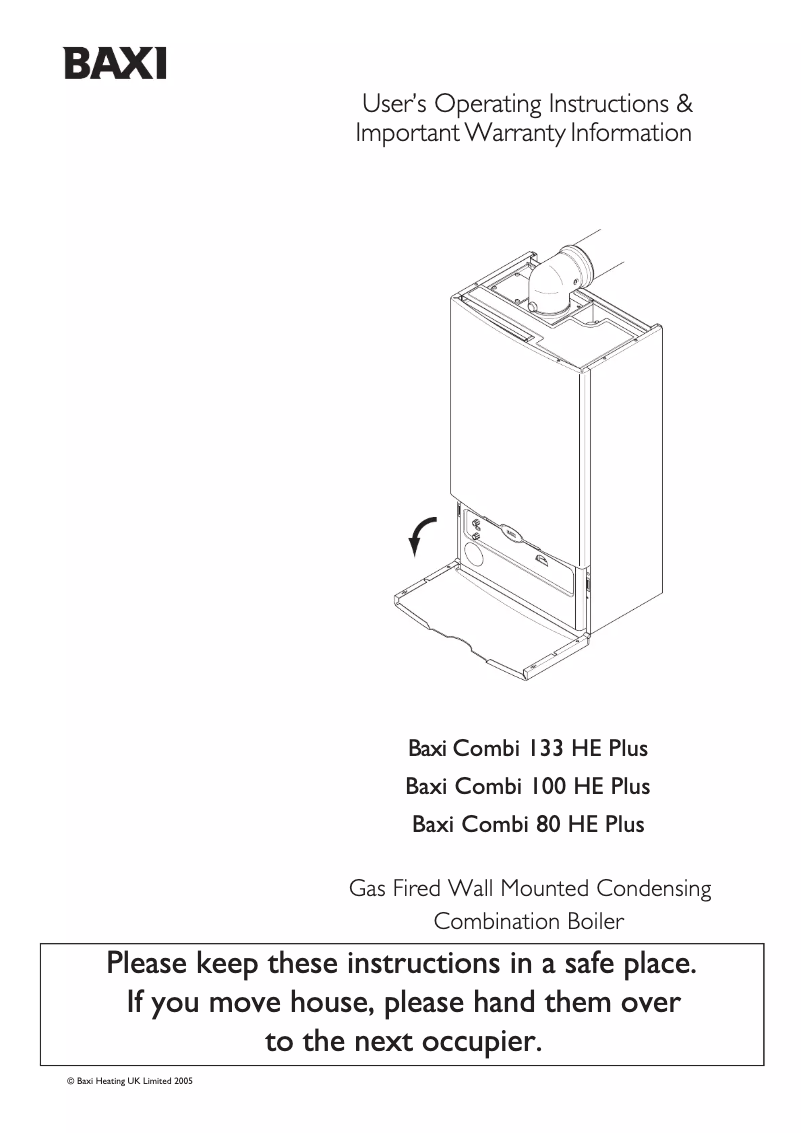 Image de la première page du manuel de l'appareil Combi 100 HE Plus