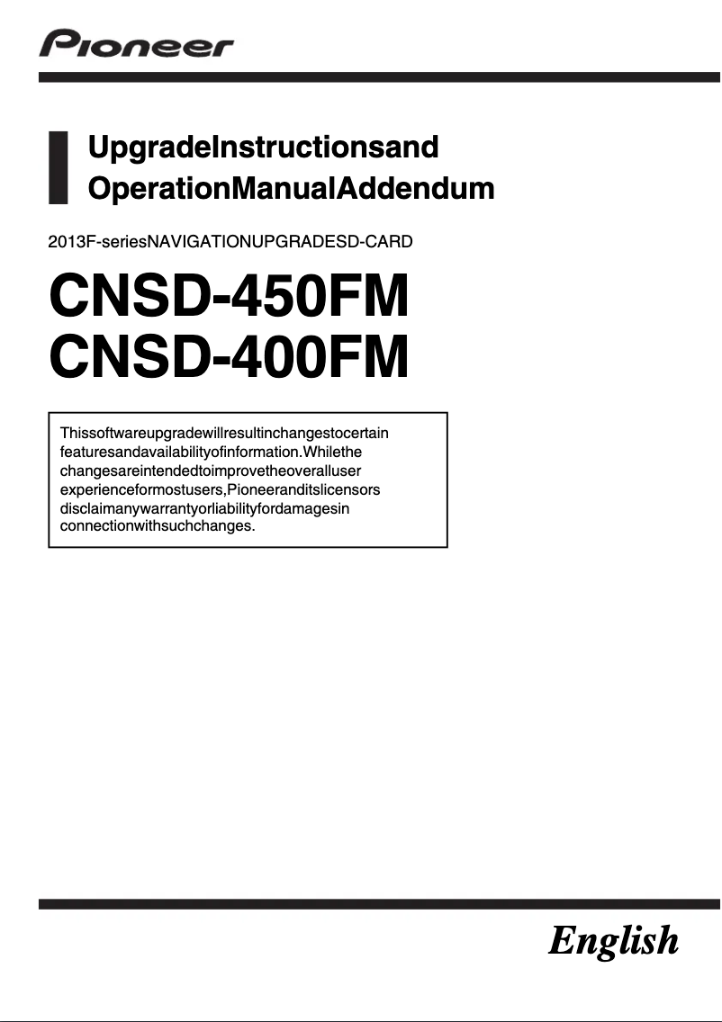 Image de la première page du manuel de l'appareil CNSD-400FM
