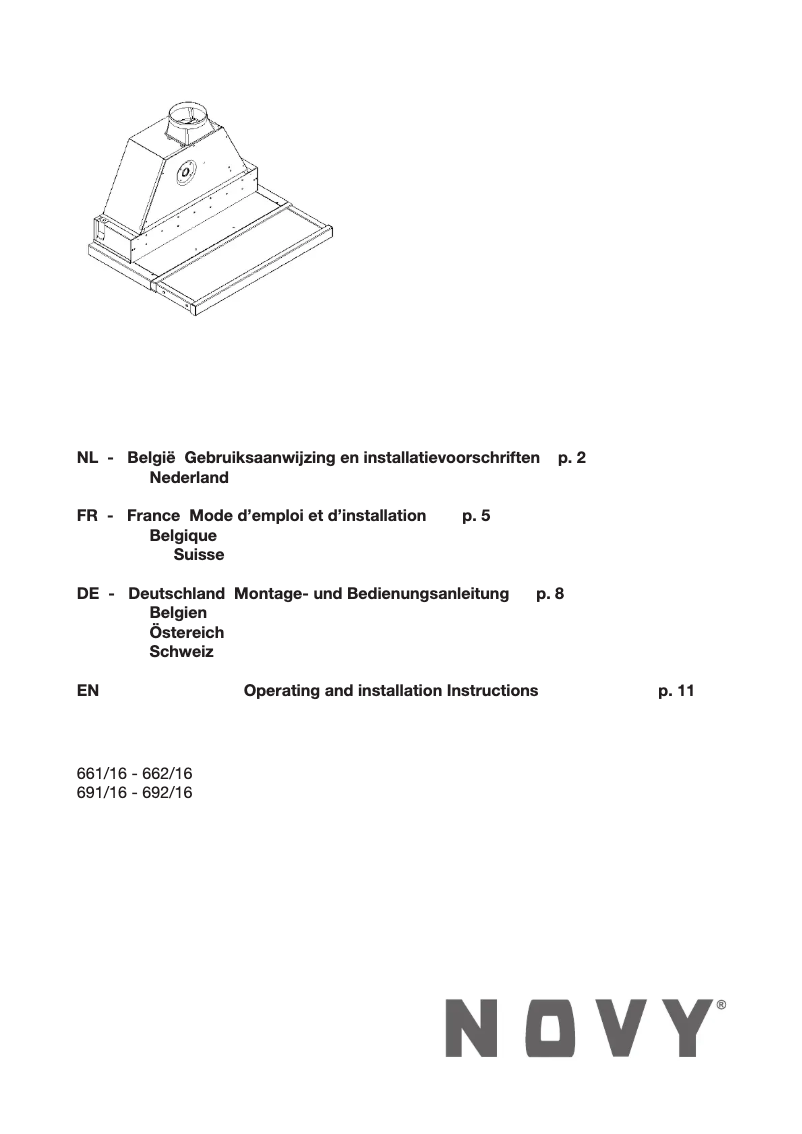Page 1 de la notice Manuel utilisateur Novy 661