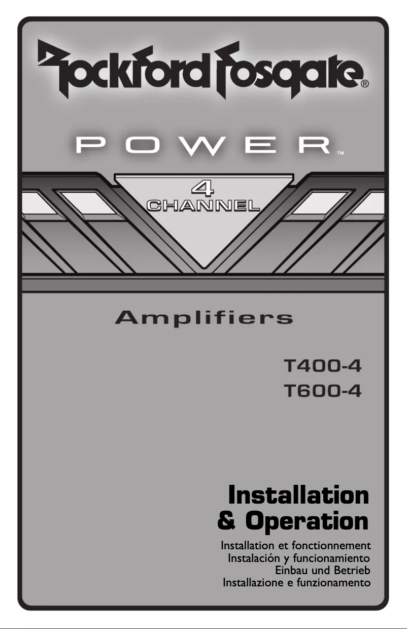 Page n°1 - Manuel utilisateur Rockford Fosgate T600-2