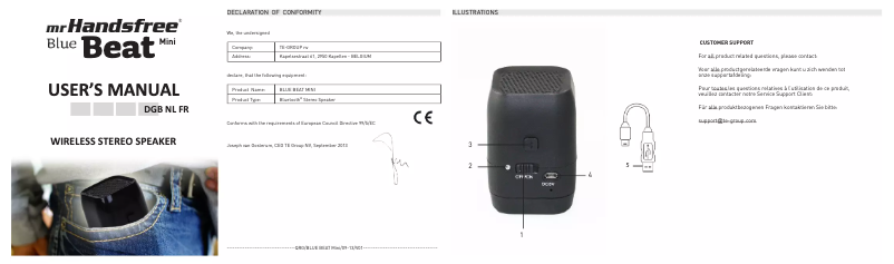 Image de la première page du manuel de l'appareil Bluetooth Mini Beatbox 3W