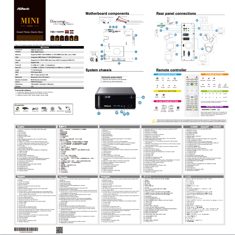Page 1 de la notice Manuel utilisateur Asrock Mini 180D
