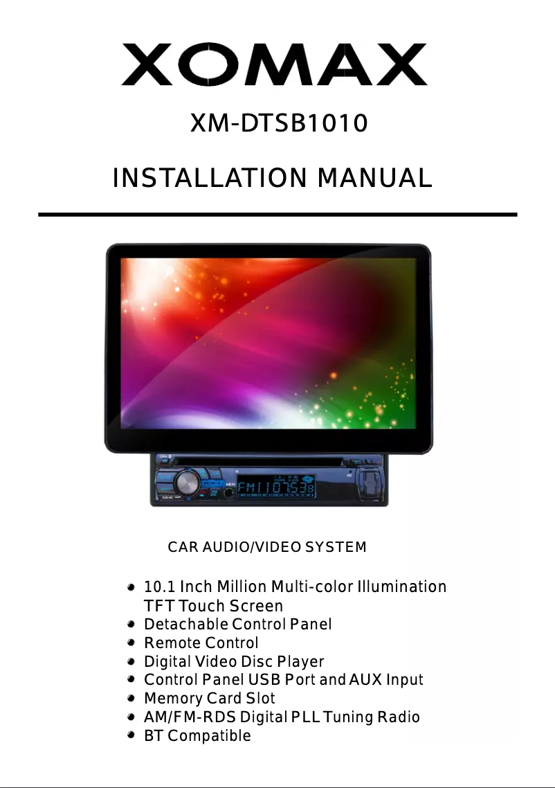 Page 1 de la notice Manuel utilisateur Xomax XM-DTSB1010