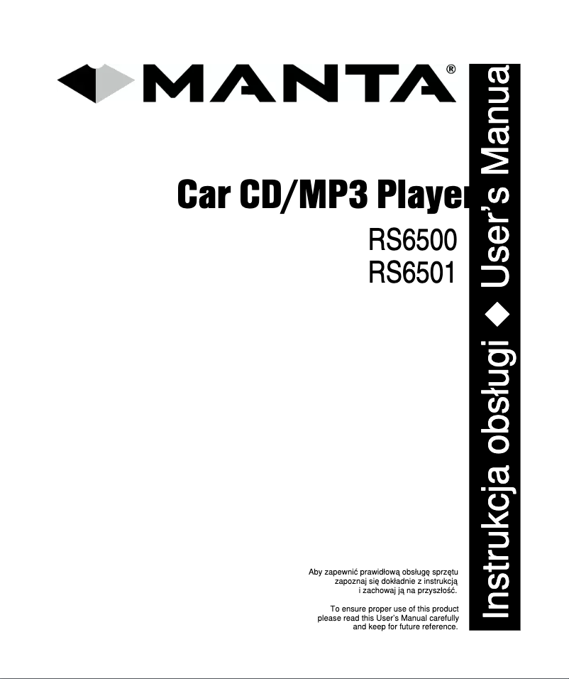 Page n°1 - Manuel utilisateur Manta RS6500