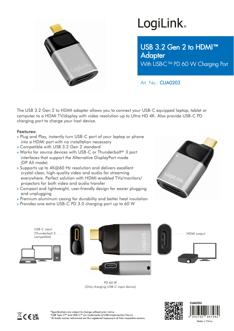 Página 1 del manual Manual de usuario LogiLink CUA0203