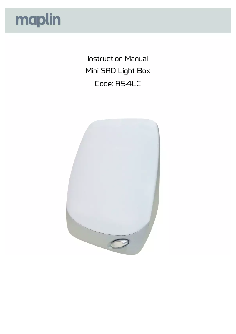Page 1 de la notice Manuel utilisateur Maplin A54LC