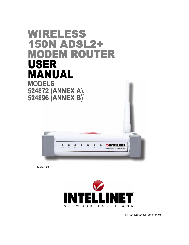 Page n°1 - Manuel utilisateur Intellinet 524872