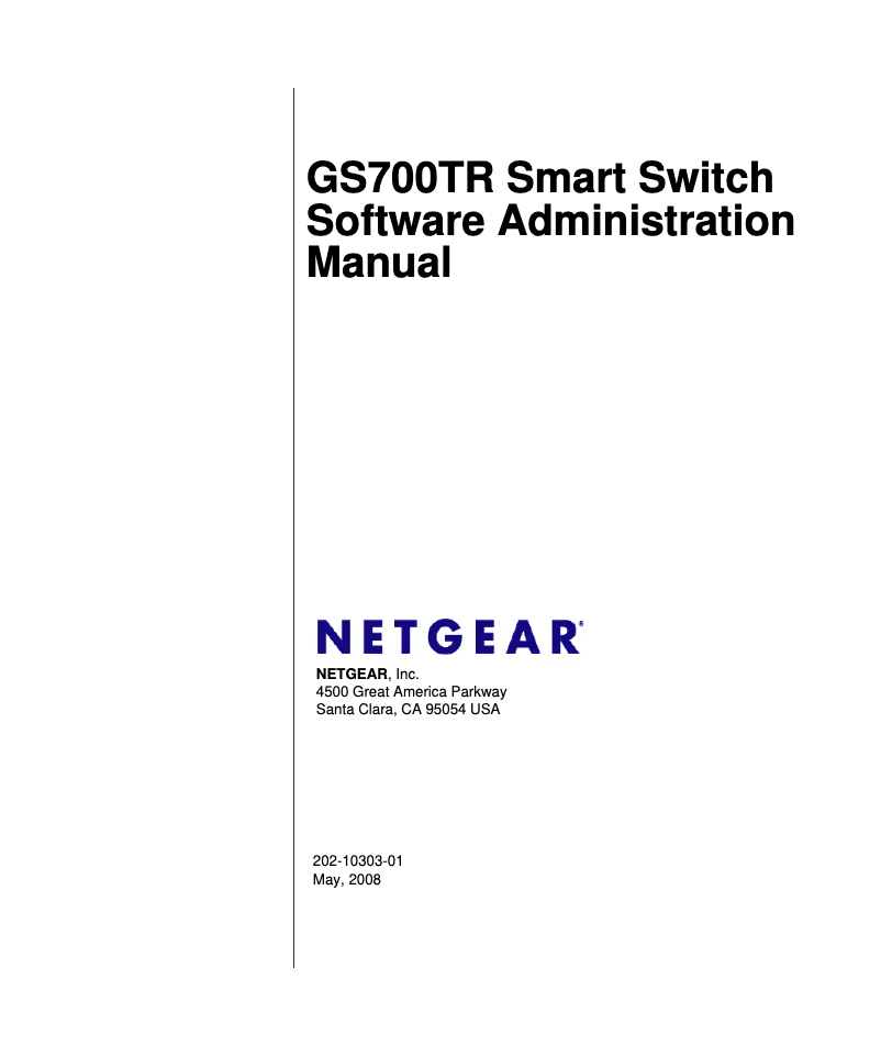 Page n°1 - Manuel utilisateur Netgear GS724TR