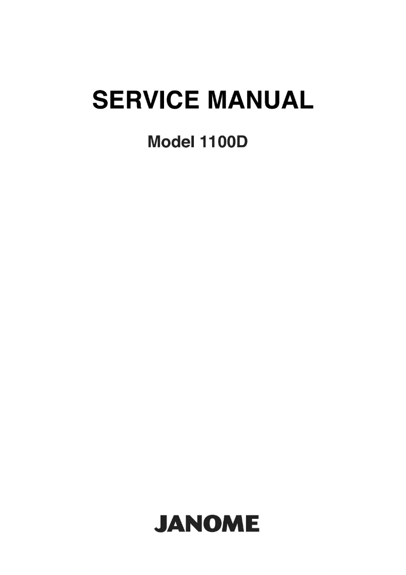 Page n°1 - Manuel utilisateur Janome 1100D