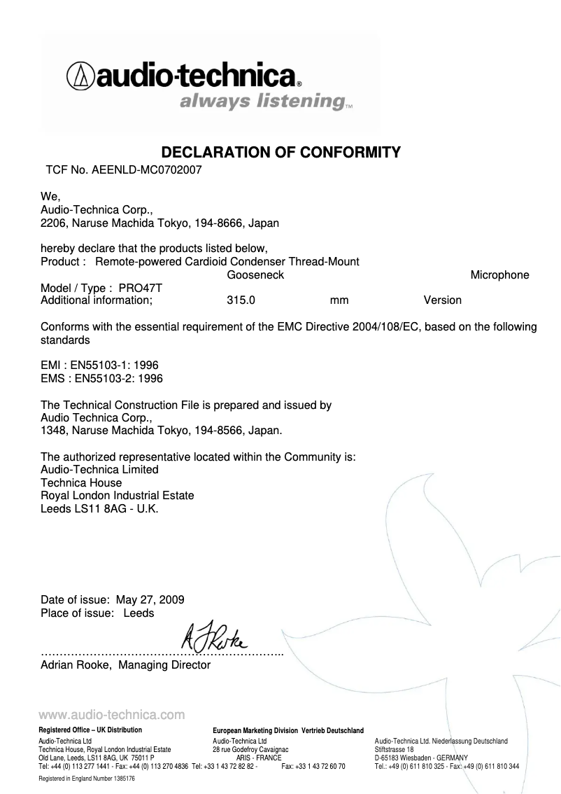 Image de la première page du manuel de l'appareil PRO47T