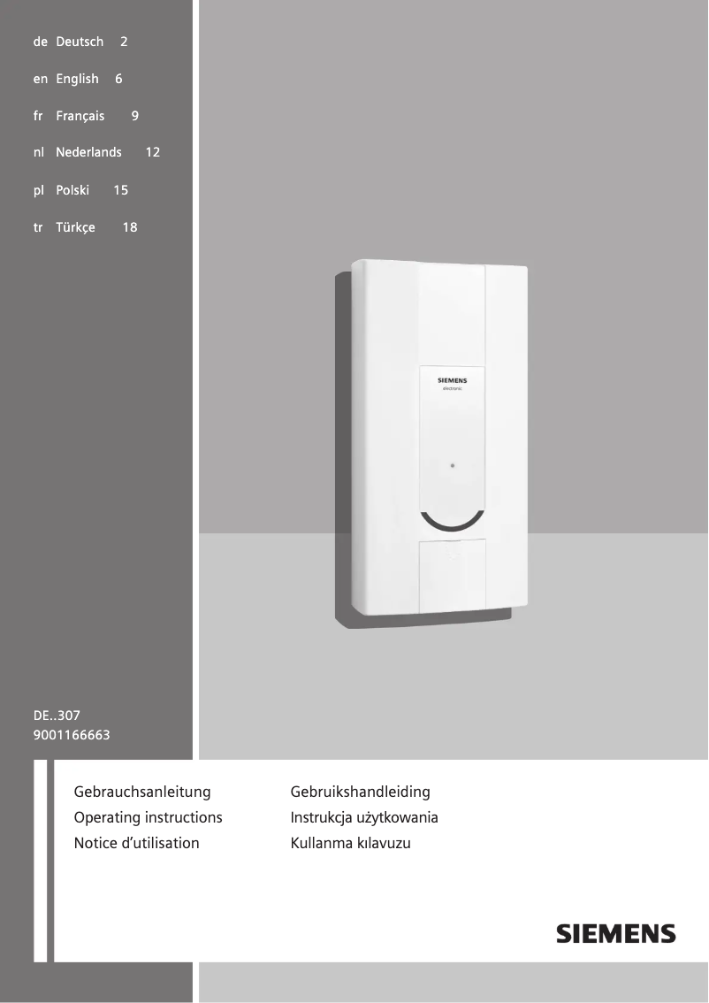 Page n°1 - Manuel utilisateur Siemens DE27307