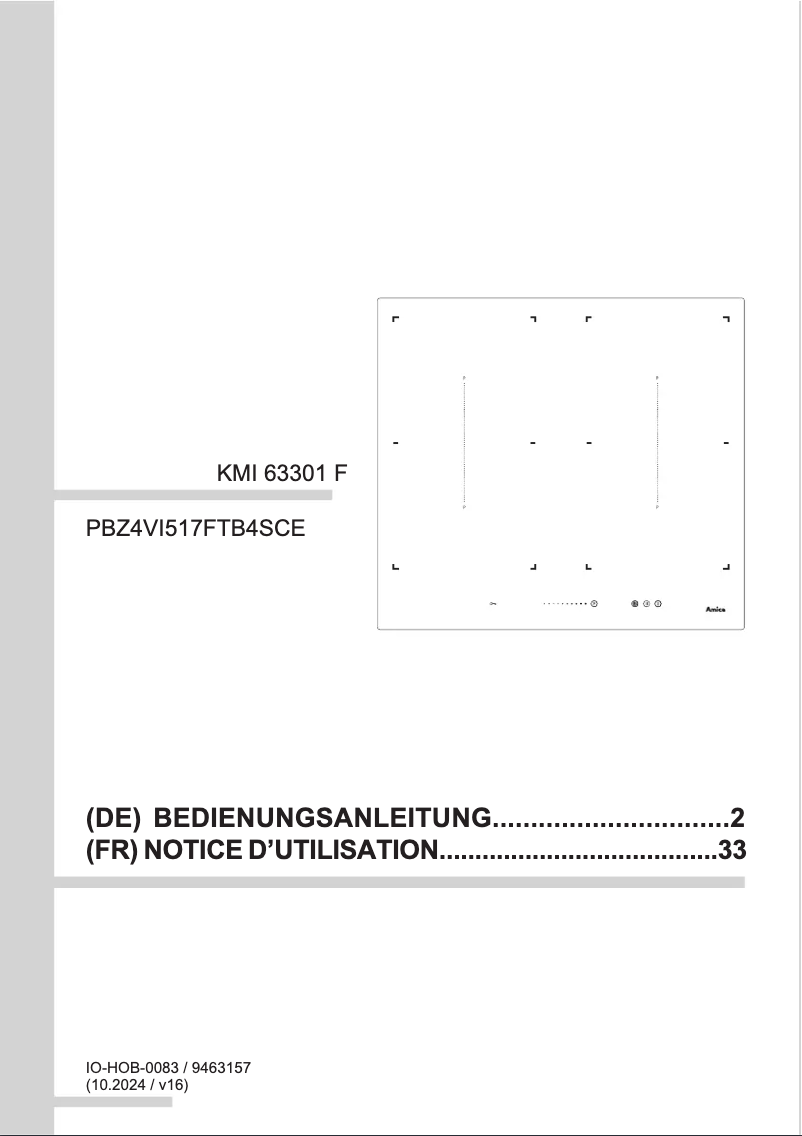 Page n°1 - Manuel utilisateur Amica IN 6544 ISTB