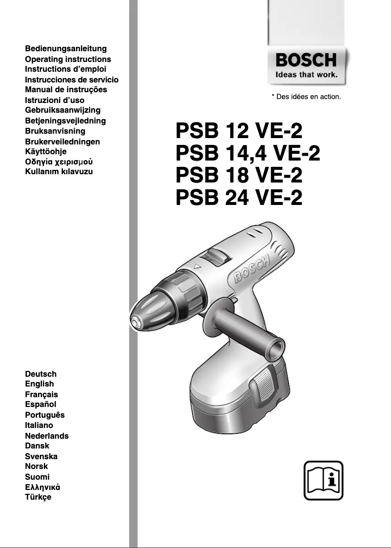 Page 1 de la notice Manuel utilisateur Bosch PSB 12 VE-2