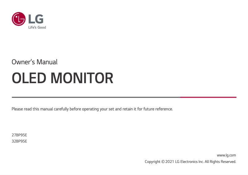 Página 1 del manual Manual de usuario LG 27BP95E