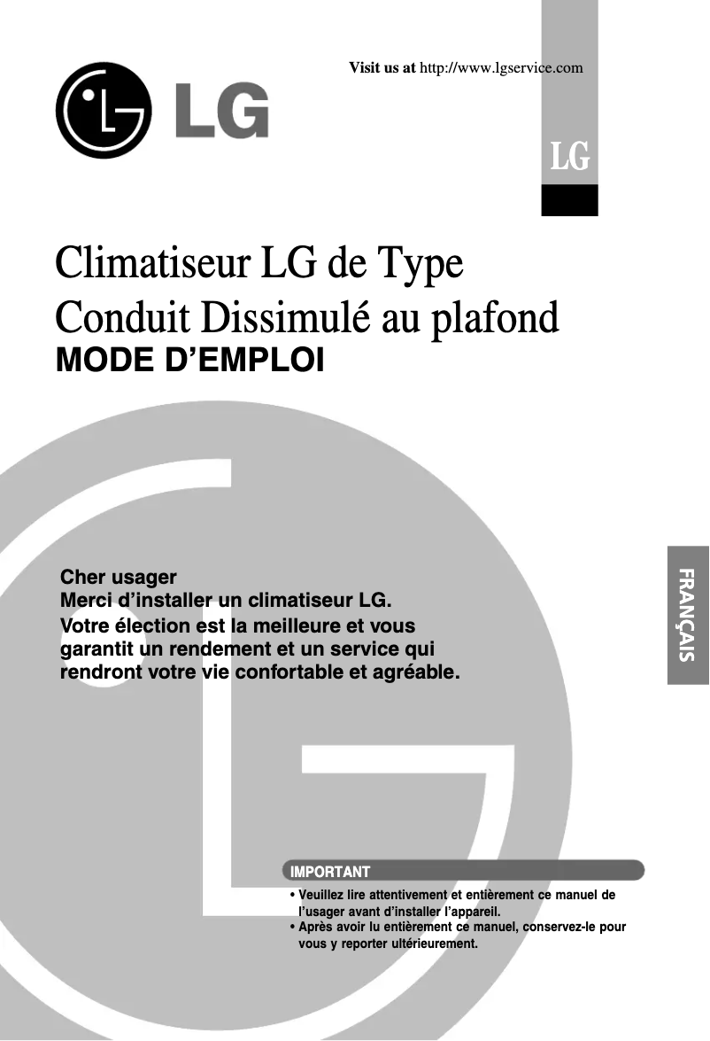 Page n°1 - Manuel utilisateur LG TBNH488RSS0