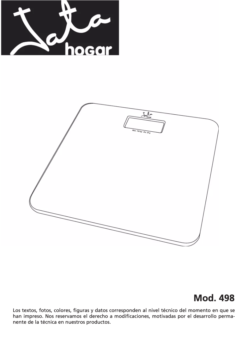 Page 1 de la notice Manuel utilisateur Jata 498