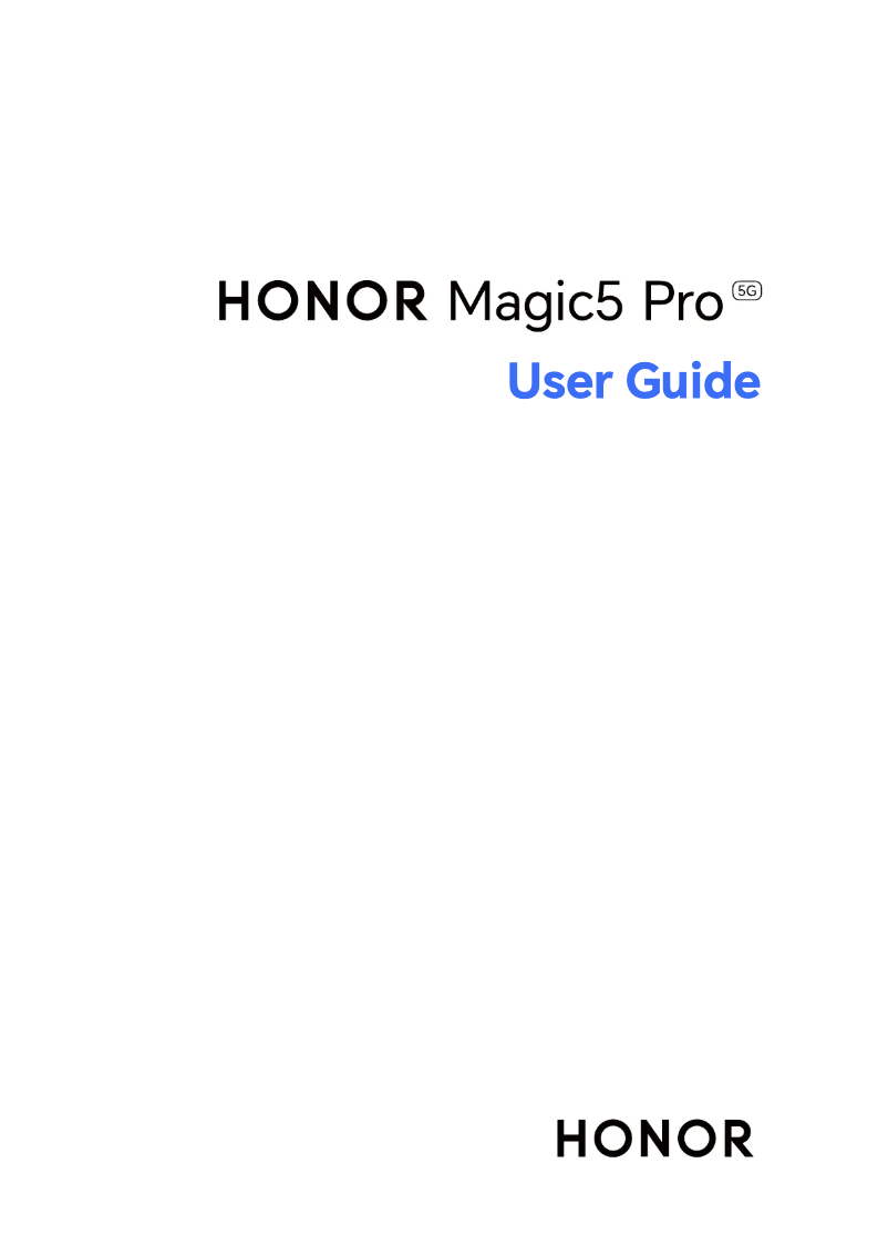 Page 1 de la notice Manuel utilisateur Honor Magic 5 Pro 5G