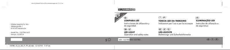 Página 1 del manual Manual de usuario Livarno Lux 103780-14-01