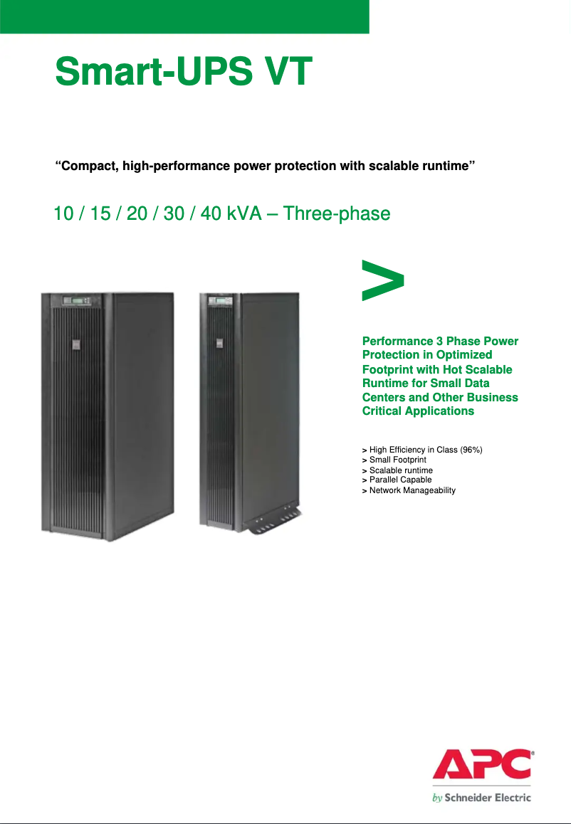 Page 1 de la notice Manuel utilisateur APC SUVTP20KH3B4S