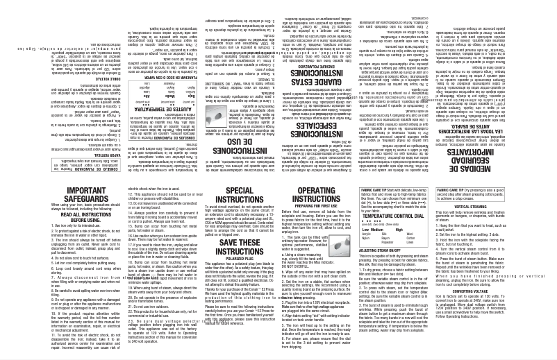 Página 1 del manual Manual de usuario Conair EZ Press DPP143