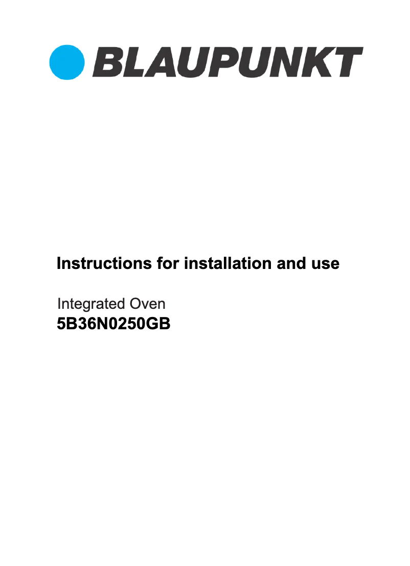 Page 1 de la notice Manuel utilisateur Blaupunkt 5B36N0250AU