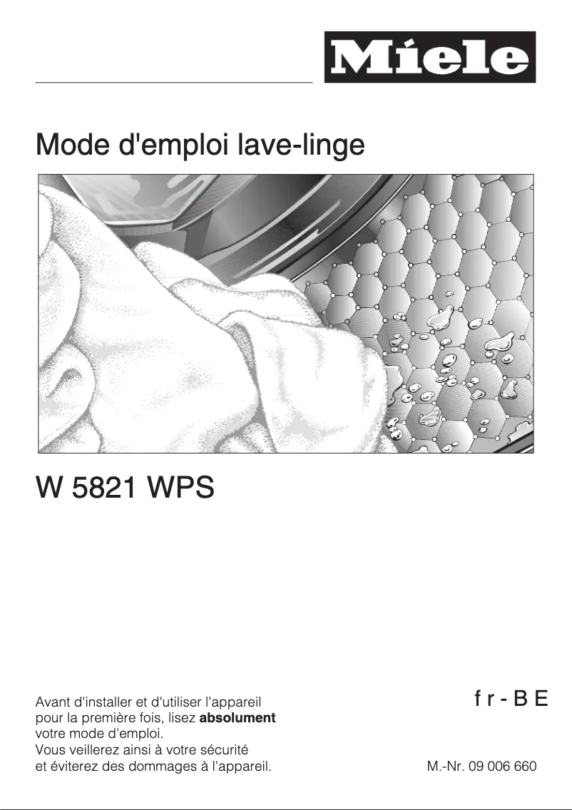 Page n°1 - Manuel utilisateur Miele W 5821 WPS