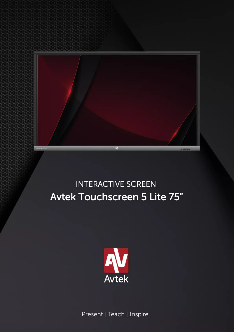 Page n°1 - Manuel utilisateur Avtek 5 Lite 75”