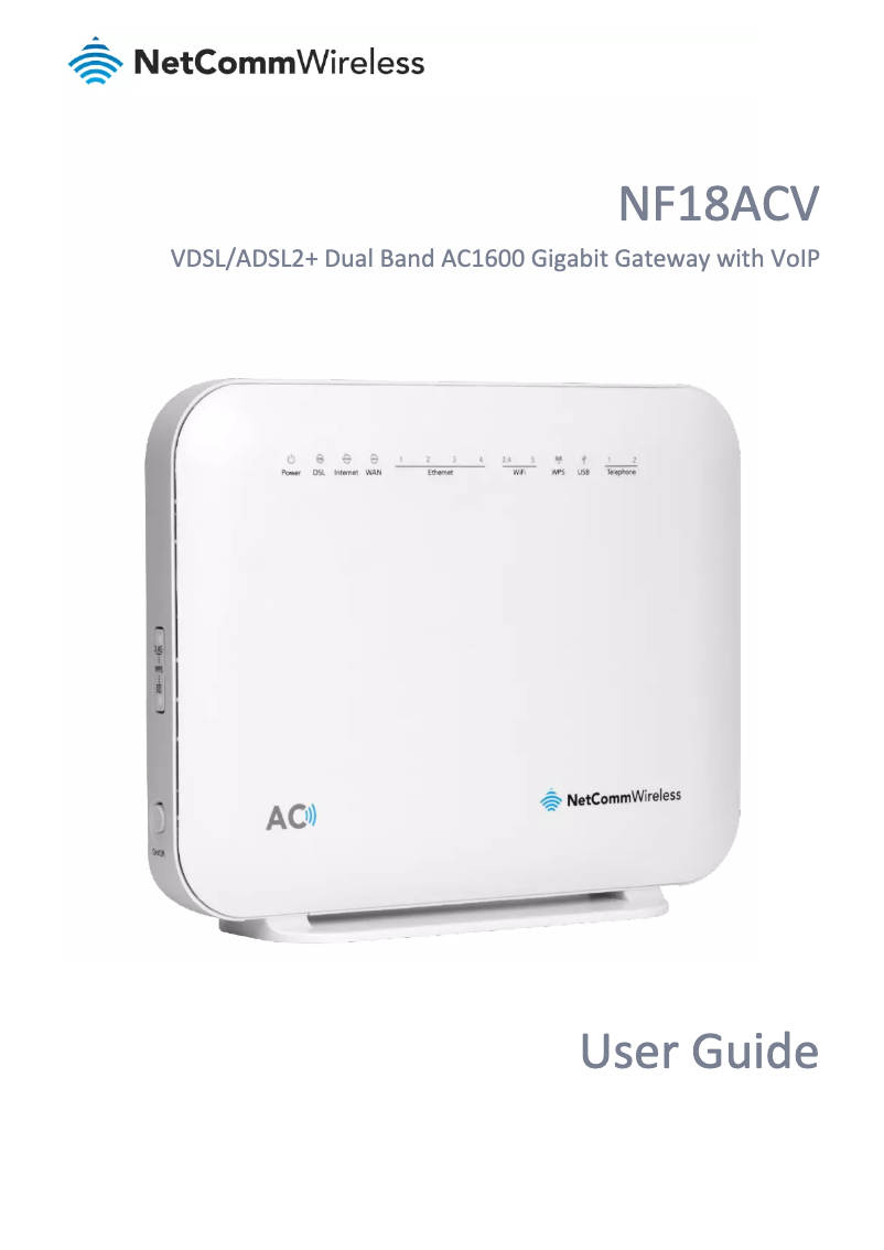 Page 1 de la notice Manuel utilisateur Netcomm NF18ACV