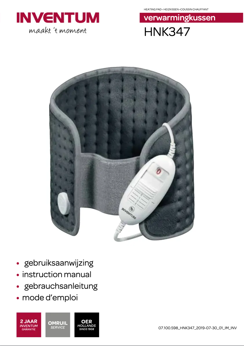 Page n°1 - Manuel utilisateur Inventum HNK347